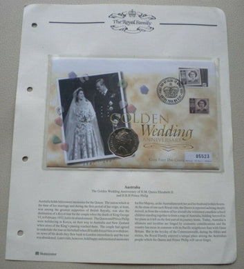 1997 GOLDEN WEDDING ANNIVERSARY 50C ROYAL AUSTRALIA MINT COIN COVER PNC & INFO