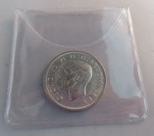 Load image into Gallery viewer, 1942 KING GEORGE VI BARE HEAD .500 SILVER aUNC ONE SHILLING COIN &amp; CLEAR FLIP E1
