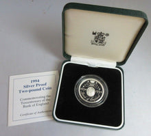 Load image into Gallery viewer, 1994 £2 TERCENTENARY OF THE BANK OF ENGLAND SILVER PROOF TWO POUND COIN BOXED
