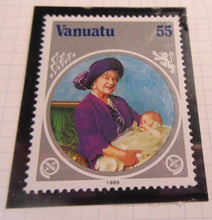 Load image into Gallery viewer, 1985 HMQE QUEEN MOTHER 85th ANNIV COLLECTION VANUATU STAMPS ALBUM SHEET
