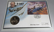 Load image into Gallery viewer, 1994 D-DAY ANNIVERSARY BAILIWICK OF GUERNSEY TWO POUND COIN FIRST DAY COVER PNC

