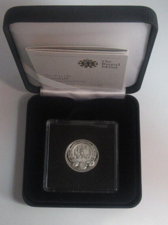 2011 Cardiff Silver Proof UK Capital Cities Royal Mint £1 Coin Box + COA