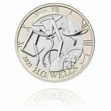 Load image into Gallery viewer, 2021 UK ROYAL MINT £5 £2 £1 50p proof Coins John H.G. Wells Sir Walter Scott
