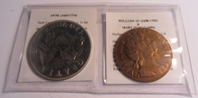 Load image into Gallery viewer, ANNE HALF CROWN &amp; WILLIAM III &amp; MARY II HALF PENNY RE-STRIKES
