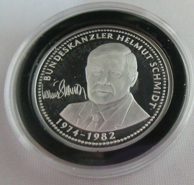 THE GREATEST GERMANS IN REAL SILVER HELMUT SCHMIDT 1974-1982 SILVER PROOF MEDAL