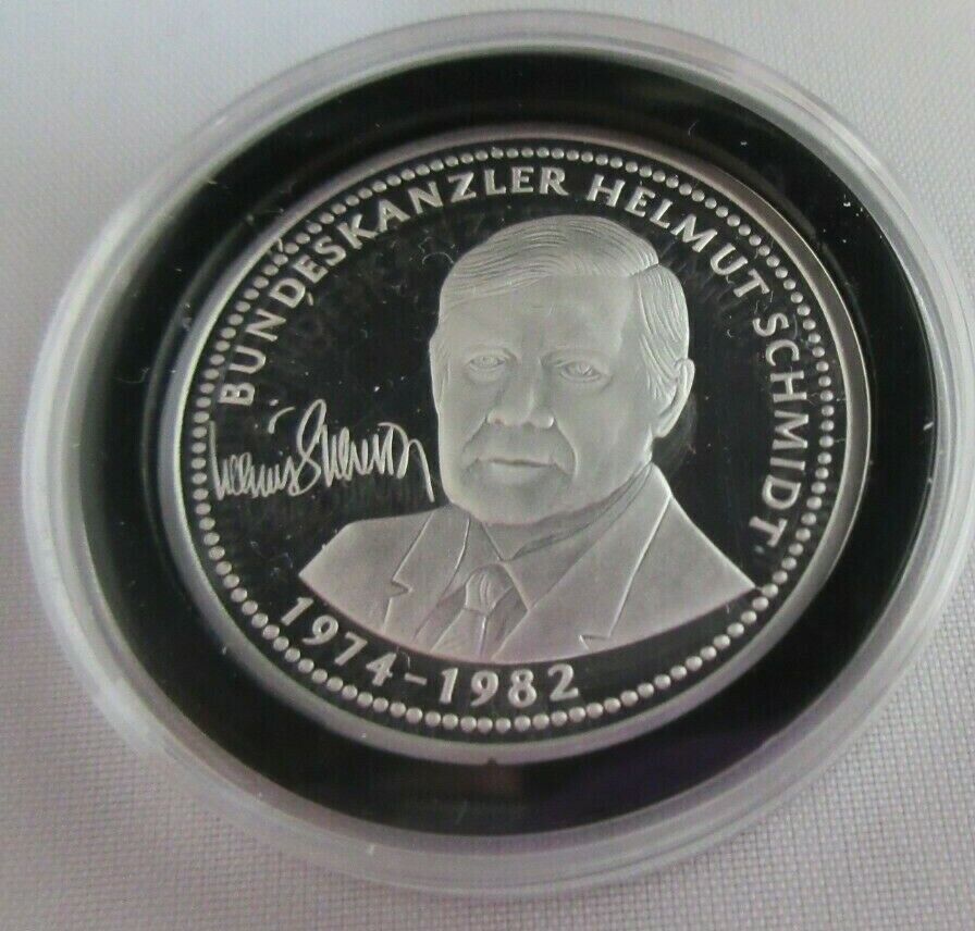 THE GREATEST GERMANS IN REAL SILVER HELMUT SCHMIDT 1974-1982 SILVER PROOF MEDAL