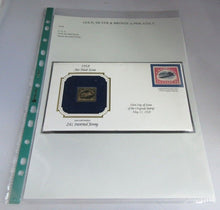 Load image into Gallery viewer, 1918 AIR MAIL ISSUE INVERTED JENNY GOLD PLATED 24C STAMP COVER FDC
