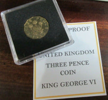 Load image into Gallery viewer, 1950 George VI Brass PROOF Threepence ROYAL MINT FDC BOX / COA
