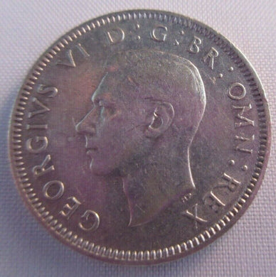 1946 KING GEORGE VI BARE HEAD .500 SILVER UNC ONE SHILLING COIN & CLEAR FLIP E4