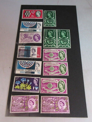 1960'S VARIOUS QUEEN ELIZABETH II 14 PRE DECIMAL STAMPS MNH IN STAMP HOLDER