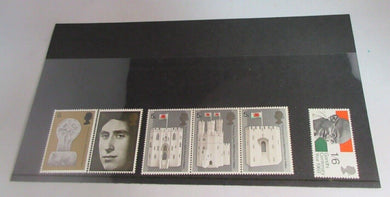 1969 INVESTITURE OF THE PRINCE OF WALES & GANDHI STAMPS MNH WITH STAMP HOLDER