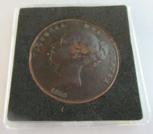 Load image into Gallery viewer, 1858 QUEEN VICTORIA  PENNY YOUNG HEAD IN QUAD CAP &amp; BOX WITH COA
