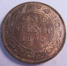 Load image into Gallery viewer, 1893 CANADA ONE CENT COIN MS63-64 PRESENTED IN CLEAR FLIP
