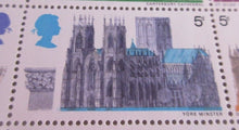 Load image into Gallery viewer, 1969 CATHEDRALS 5d 24 STAMPS MNH WITH TRAFFIC LIGHTS &amp;CLEAR FRONTED FOLDER SHEET
