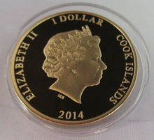 Load image into Gallery viewer, D-DAY TO VICTORY 6th JUNE 1944 - 8th MAY 2014 GOLD PLATED COOK ISLANDS  $1 COIN
