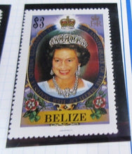 Load image into Gallery viewer, 1986 QUEEN ELIZABETH II 60TH BIRTHDAY BELIZE STAMPS &amp; ALBUM SHEET
