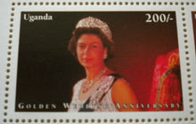 Load image into Gallery viewer, 1947-1997 THE GOLDEN WEDDING ANNIVERSARY QEII PP UGANDA 6 MNH STAMPS/INFO SHEET
