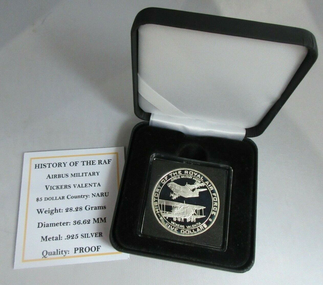 2008 HISTORY OF THE RAF AIRBUS MILITARY VICKERS VALENTA S/PROOF $5 COIN BOX COA