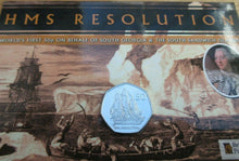 Load image into Gallery viewer, 2020 Fifty Pence HMS RESOLUTION  50p Coin PACK GEORGIA &amp; SANDWICH ISLANDS
