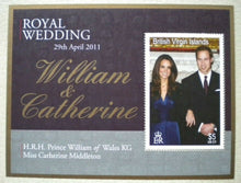 Load image into Gallery viewer, 2011 ROYAL WEDDING WILLIAM &amp; CATHERINE 29 APRIL 2011 BVI MINIATURE SHEET MNH
