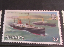 Load image into Gallery viewer, JERSEY SHIPS DECIMAL STAMPS X 4 MNH IN STAMP HOLDER
