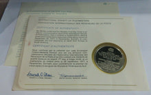 Load image into Gallery viewer, 1977 First Crossing by Steamship INT&#39;L Society of Postmasters Silver Proof Medal
