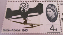 Load image into Gallery viewer, 1965 QEII BATTLE OF BRITAIN 1940 4d 12 x PRE DECIMAL STAMPS MNH IN STAMP HOLDER
