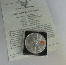 Load image into Gallery viewer, 2006 USA SILVER EAGLE 1 TROY OUNCE OF .999 SILVER WITH  DOG PRIVY BOX &amp; COA
