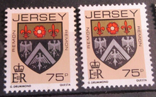 Load image into Gallery viewer, QUEEN ELIZABETH II JERSEY 9 X DECIMAL STAMPS  MNH IN CLEAR FRONTED STAMP HOLDER

