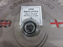 Load image into Gallery viewer, 1998 Britannia Silver Proof 1/10 oz 20p Coin From Royal Mint Boxed&amp;COA
