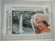 Load image into Gallery viewer, 1952-1992 QEII 40TH ANNIVERSARY OF THE ACCESSION - 5 X DOMINICA MNH STAMPS/INFO
