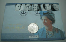 Load image into Gallery viewer, 1952-2002 THE QUEEN&#39;S GOLDEN JUBILEE MINT BUNC £5 COIN COVER &amp; STAMPS PNC
