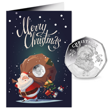 Load image into Gallery viewer, 2017 Gibraltar Festive Santa 50p Coin - Cupro Nickel Diamond Finish in Card
