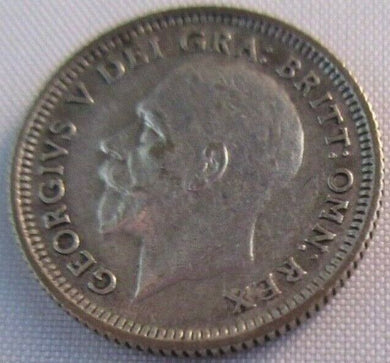 1926 KING GEORGE V BARE HEAD SIXPENCE aUNC COIN  .500 SILVER COIN IN CLEAR FLIP