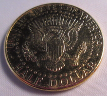 Load image into Gallery viewer, 1994 JOHN F KENNEDY GOLD PLATED LIBERTY HALF DOLLAR IN CLEAR FLIP
