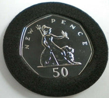 Load image into Gallery viewer, BRITANNIA 2019 50p Coin BUNC WITH INSERT, CAPSULE &amp; POUCH

