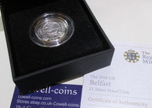 Load image into Gallery viewer, UK 2010 ROYAL MINT Capital Cities Belfast £1 One Pound SILVER Proof  BOX/COA Cc1
