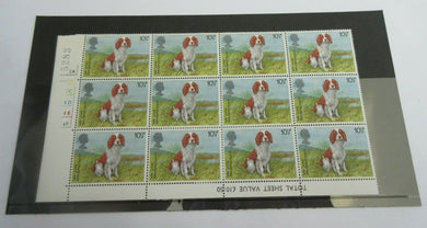 1979 WELSH SPRINGER SPANIEL 10 1/2p BLOCK OF 12 STAMPS MNH