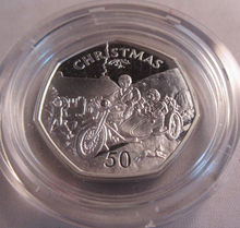Load image into Gallery viewer, 1988 CHRISTMAS 50P FIFTY PENCE SILVER PROOF IOM 50P WITH COA &amp; PRESENTATION BOX
