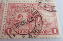 Load image into Gallery viewer, 1895 SOUTH AFRICA ONE PENNY STAMP BLOCK OF 4 STAMPS IN STAMP HOLDER
