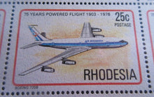 Load image into Gallery viewer, 1978 RHODESIA 75 YEARS POWERED FLIGHT 1903-1978 25C BLOCK 6 STAMPS MNH T/LIGHTS
