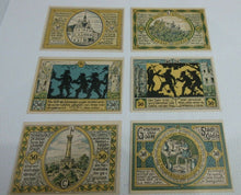 Load image into Gallery viewer, 1921 COLDITZ CASTLE 50 PFENNING BANK NOTE SERIES OF SIX DIFFERENT NOTES
