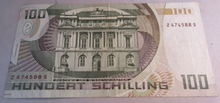 Load image into Gallery viewer, 1984 AUSTRIA 100 ONE HUNDRED SHILLINGS BANKNOTE VF- PLEASE SEE PHOTOS
