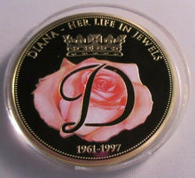 Load image into Gallery viewer, 2012 DIANA HER LIFE IN JEWELS ENGAGEMENT RING  BLACK SAPPHIRE PROOF MEDALLION
