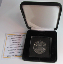 Load image into Gallery viewer, 1989 QEII ELLAN VANNIN COMPUTER MINT MARK AA FIFTY PENCE 50P COIN BOX &amp; COA
