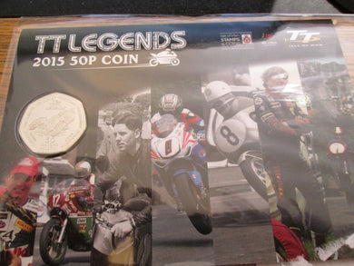 Isle of Man various TT 50p coins, Including TT Legends 2015 pack