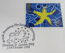 Load image into Gallery viewer, 1992-1993 BRITISH PRESIDENCY OF EUROPE 50 PENCE BUNC FIRST DAY COIN COVER PNC
