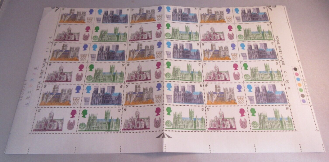 1969 BRITISH ARCHITECTURE CATHEDRALS 5d  36 X STAMPS MNH WITH TRAFFIC LIGHTS