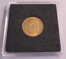 Load image into Gallery viewer, 1908 KING EDWARD VII EF AU HALF SOVEREIGN ENCAPSULATED WITH BOX

