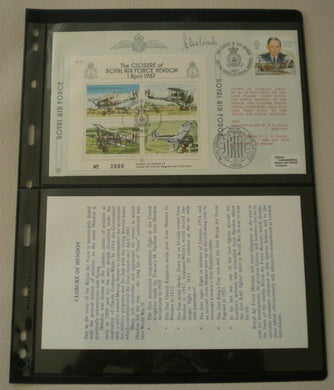 1987 THE CLOSURE OF RAF HENDON S/L B.H. DROBINSKI DFC SIGNED FLOWN STAMP COVER